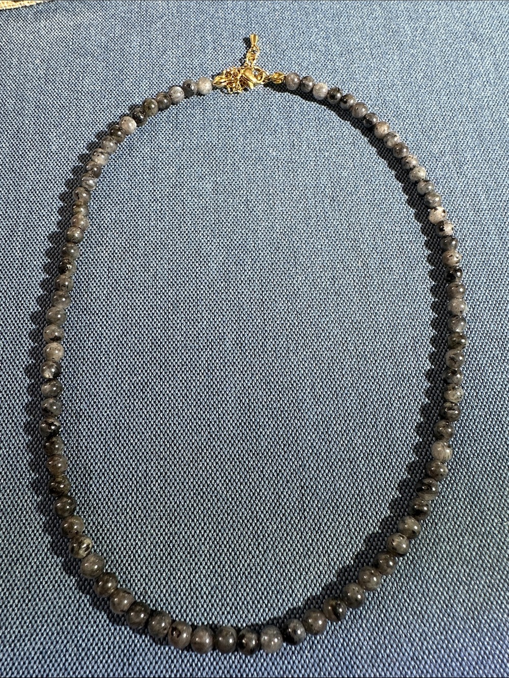 4mm labradorite bead necklace 18”
